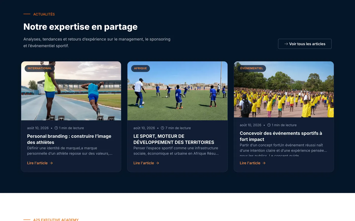 Les articles du blog.