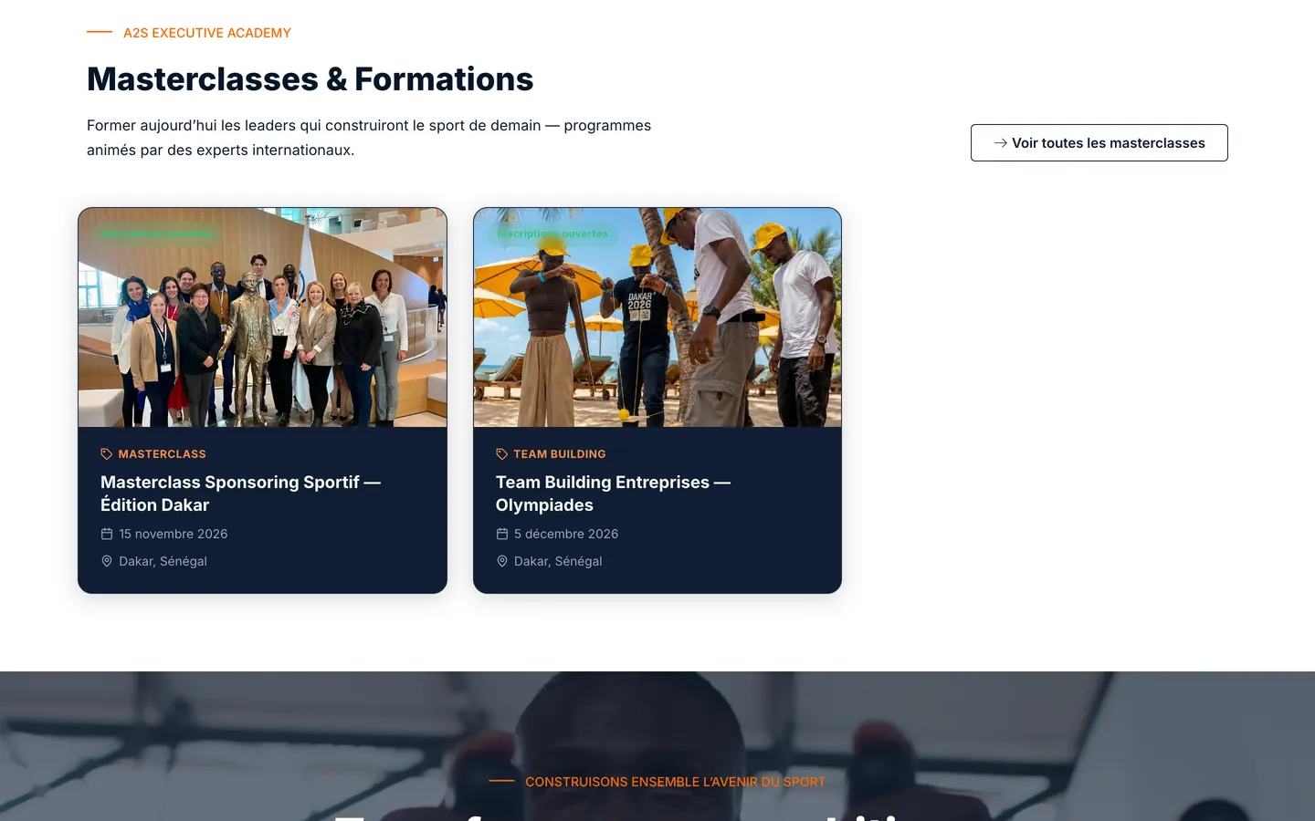 Les masterclasses et formations.