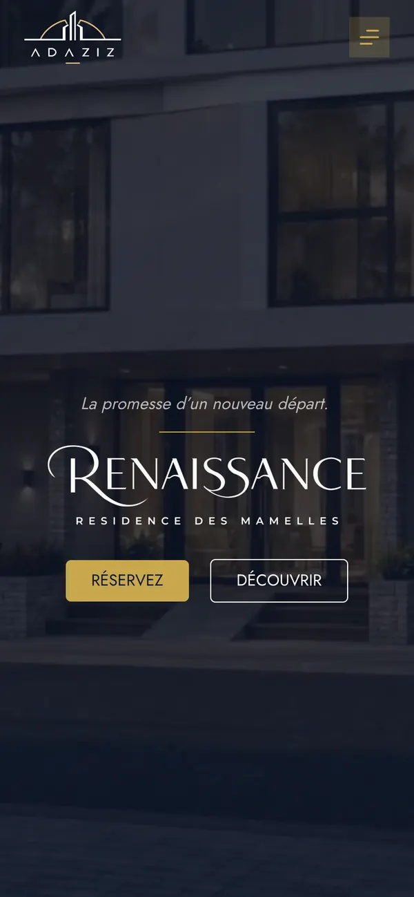 Page de Adaziz sur téléphone