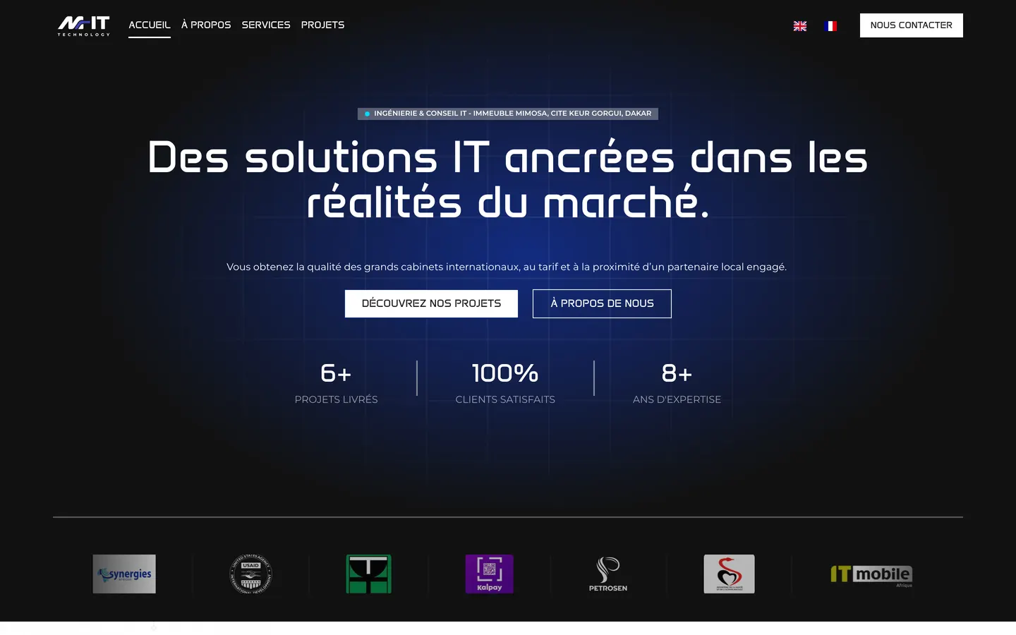 Page de M-IT Technology sur ordinateur