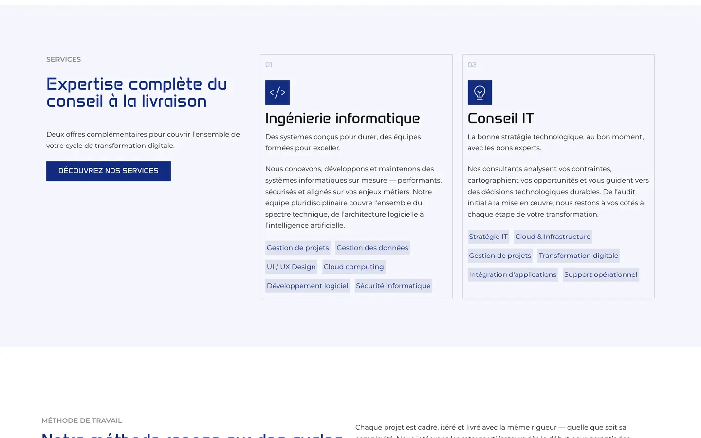 Les services du cabinet.