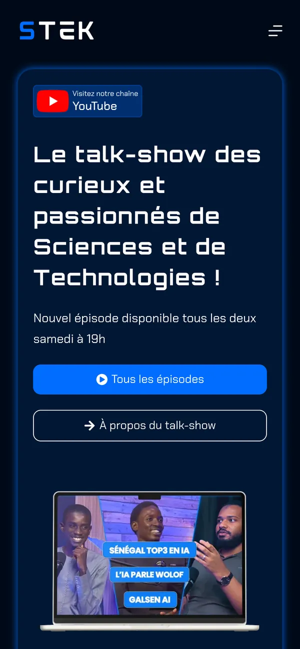 Page de STEK sur téléphone